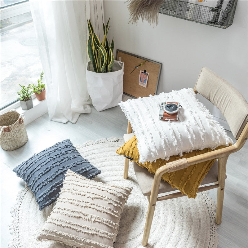 Raw Edge Square & Lumbar Pillow Cover