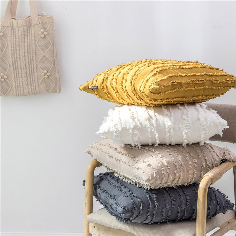 Raw Edge Square & Lumbar Pillow Cover