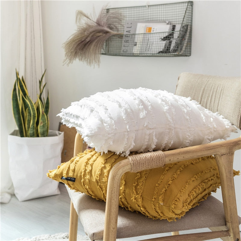 Raw Edge Square & Lumbar Pillow Cover