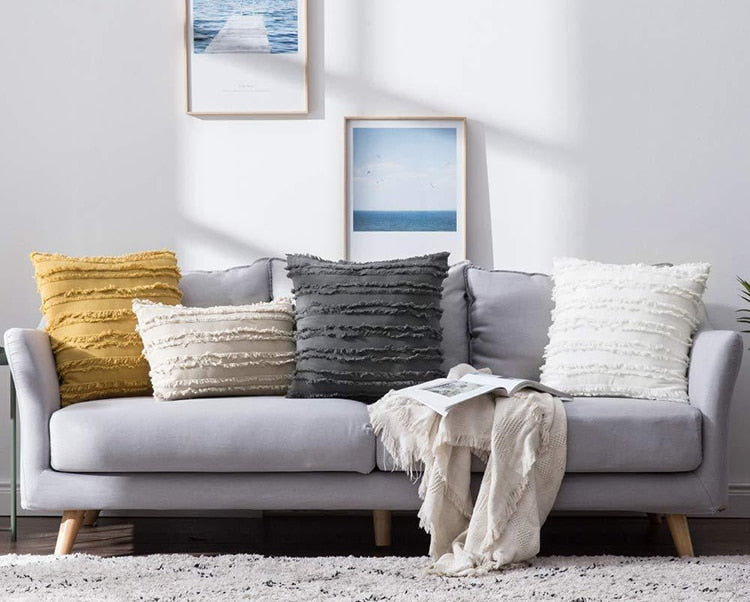 Raw Edge Square & Lumbar Pillow Cover