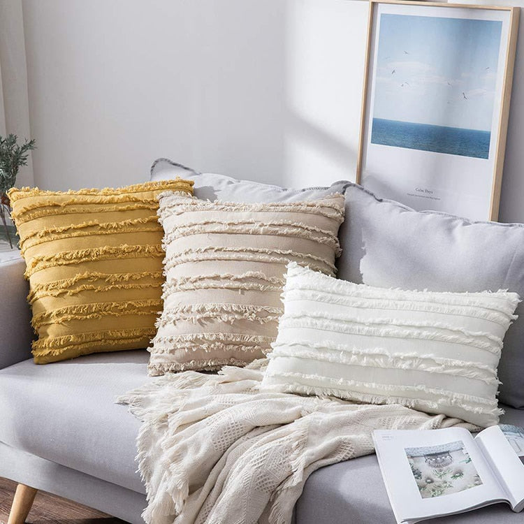 Raw Edge Square & Lumbar Pillow Cover