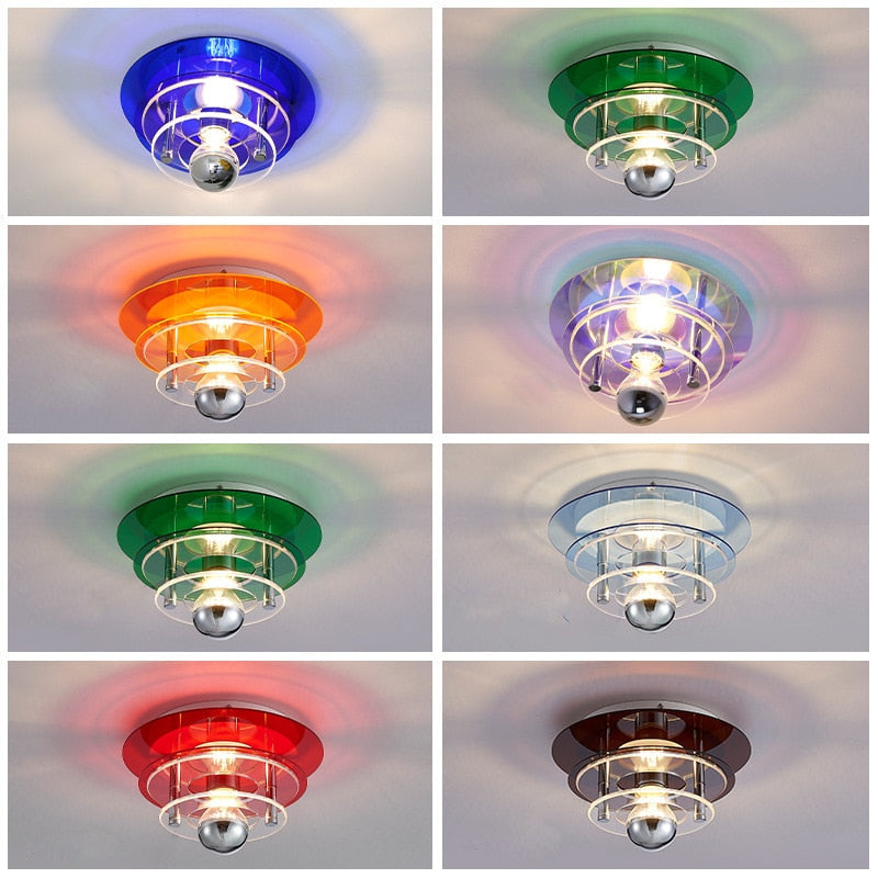 Retro Color Layers Acrylic LED Ceiling Lamp