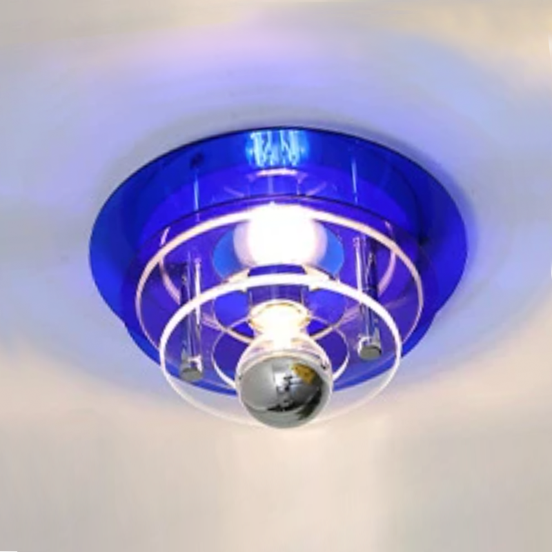 Retro Color Layers Acrylic LED Ceiling Lamp Cobalt