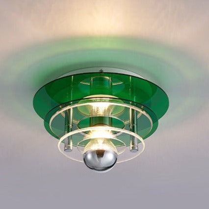 Retro Color Layers Acrylic LED Ceiling Lamp Green