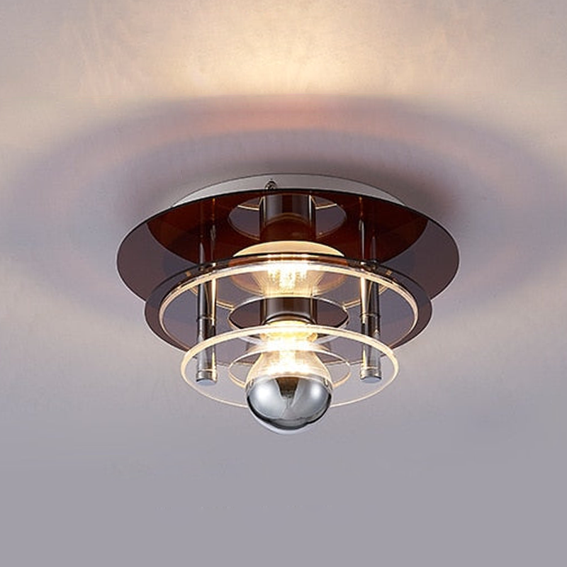 Retro Color Layers Acrylic LED Ceiling Lamp Brown