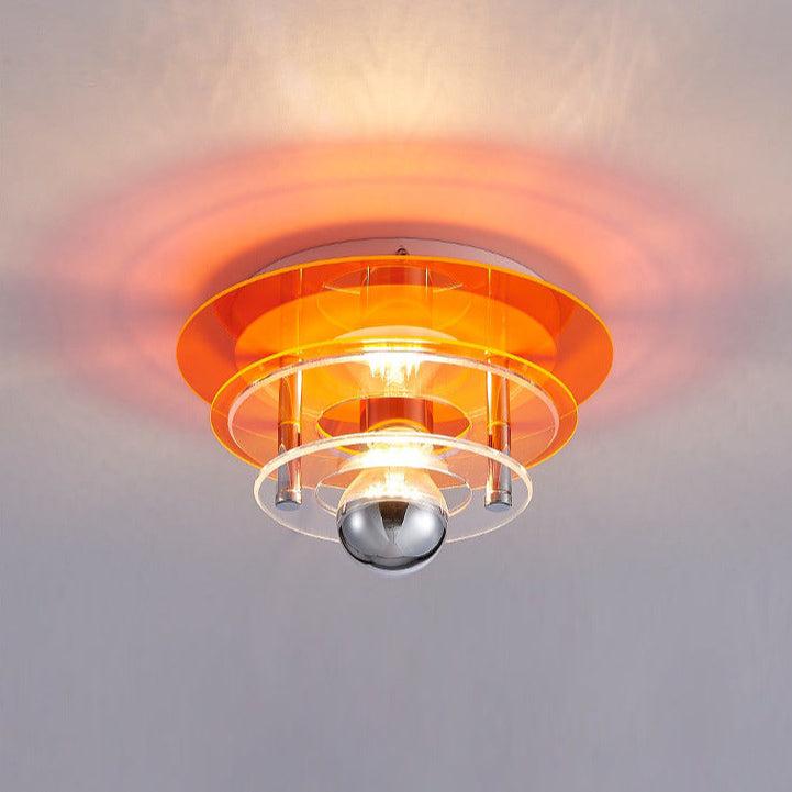 Retro Color Layers Acrylic LED Ceiling Lamp Orange