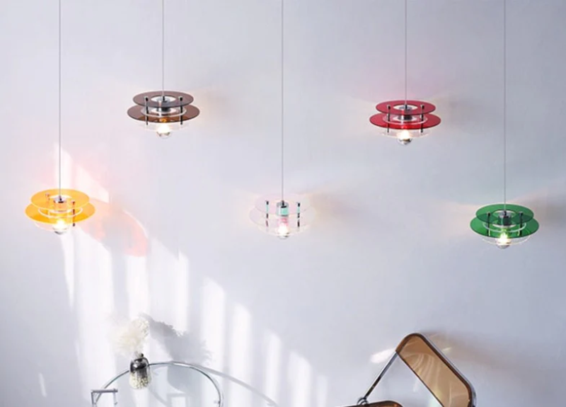Retro Color Layers Acrylic LED Pendant Lamp