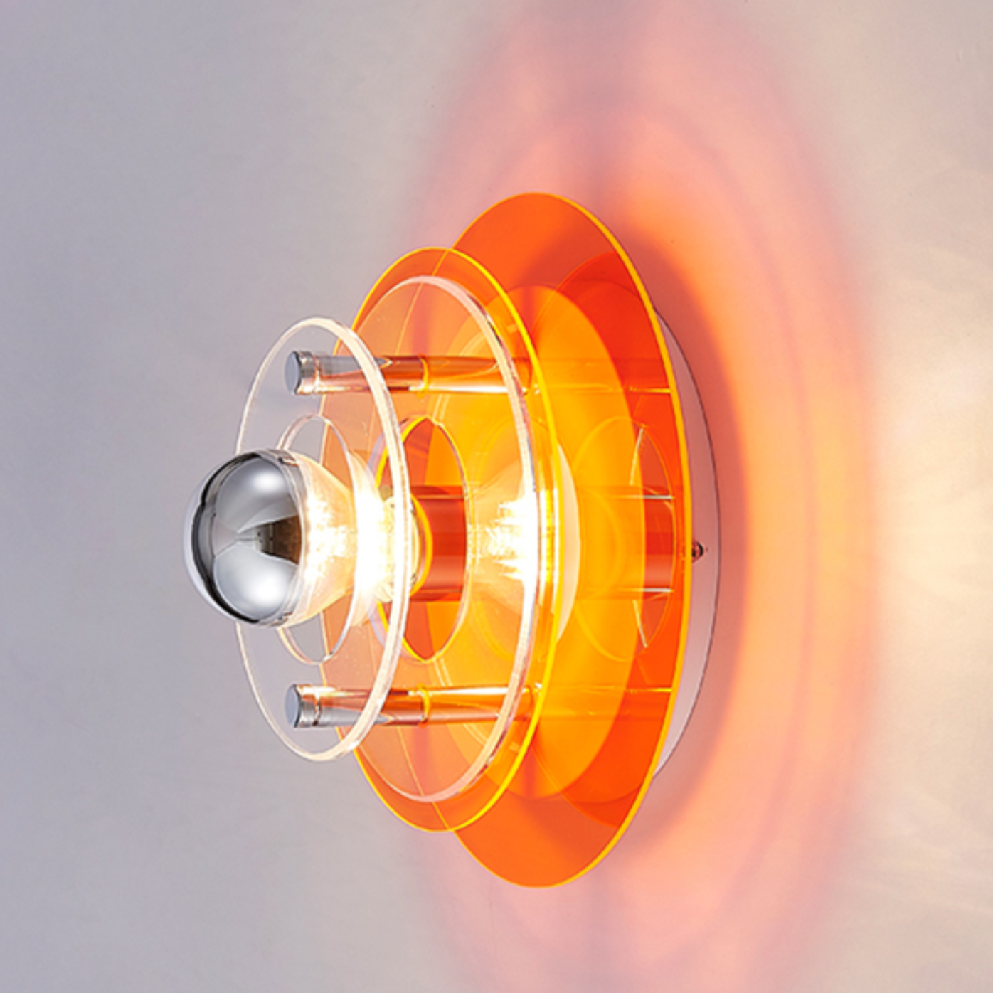 Retro Color Layers Acrylic LED Wall Lamp Orange