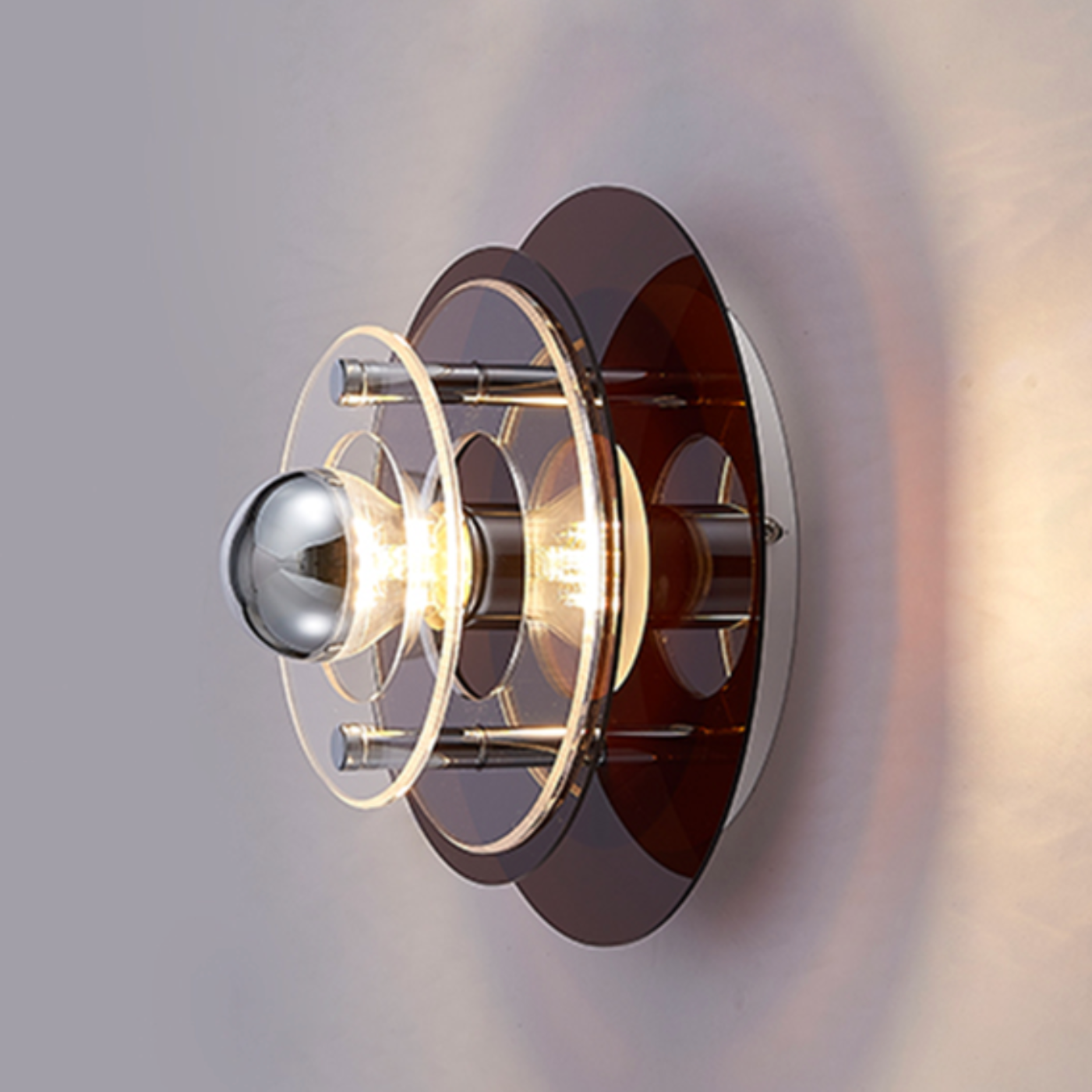 Retro Color Layers Acrylic LED Wall Lamp Brown