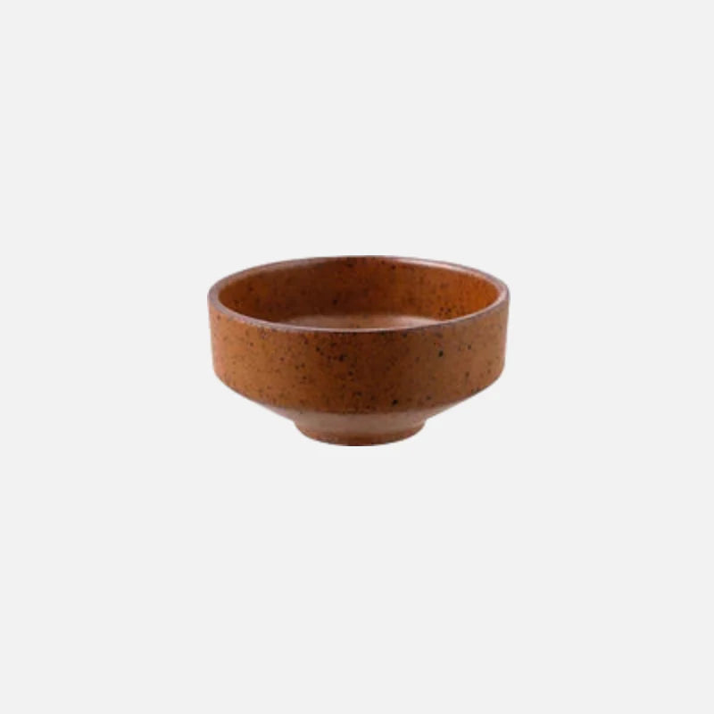 Retro Speckled Matte Ceramic Bowl Brown