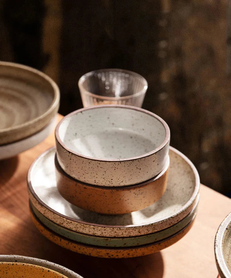 Retro Speckled Matte Ceramic Bowl