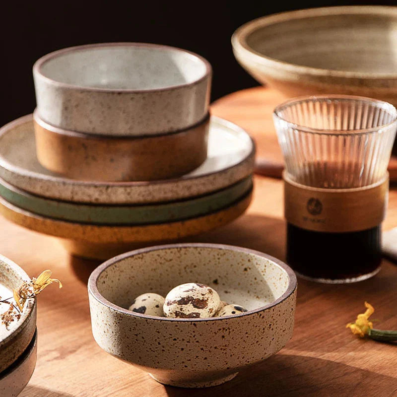 Retro Speckled Matte Ceramic Bowl