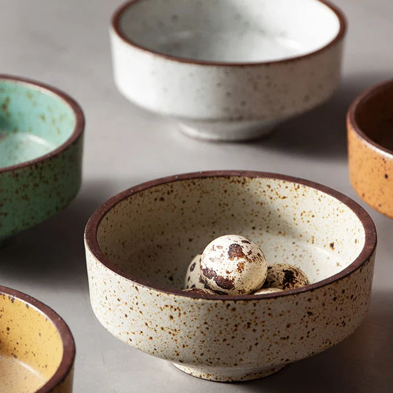 Retro Speckled Matte Ceramic Bowl