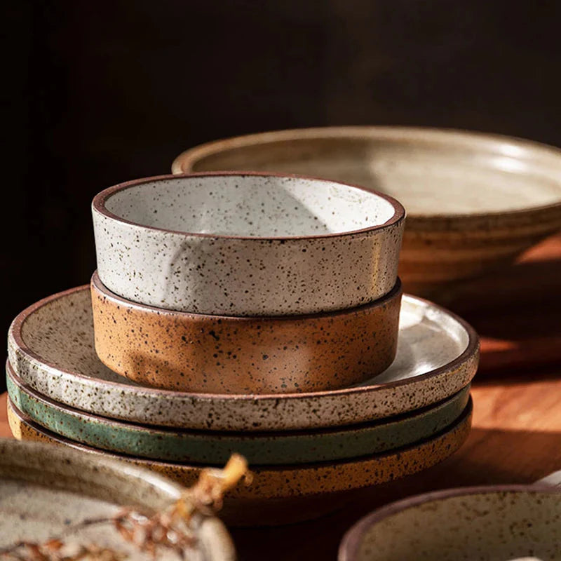 Retro Speckled Matte Ceramic Bowl