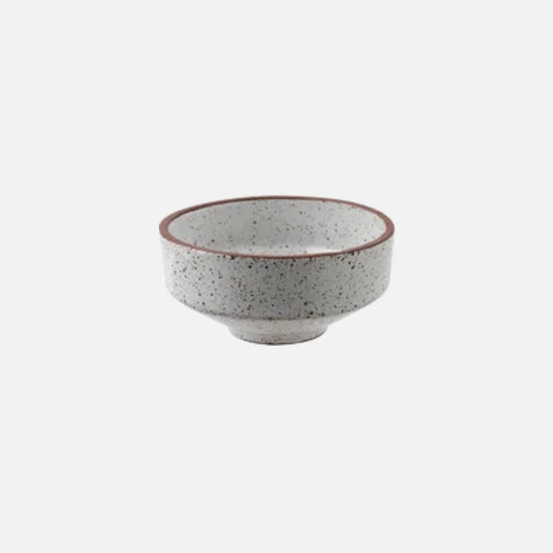Retro Speckled Matte Ceramic Bowl White