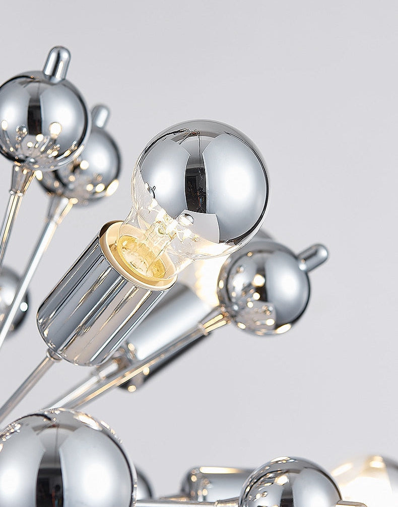Retro Sputnik Chrome LED Chandelier