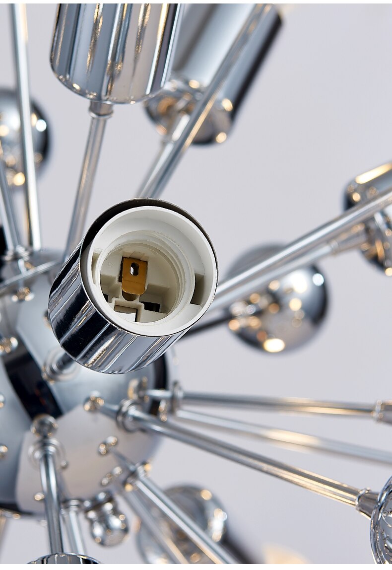 Retro Sputnik Chrome LED Chandelier