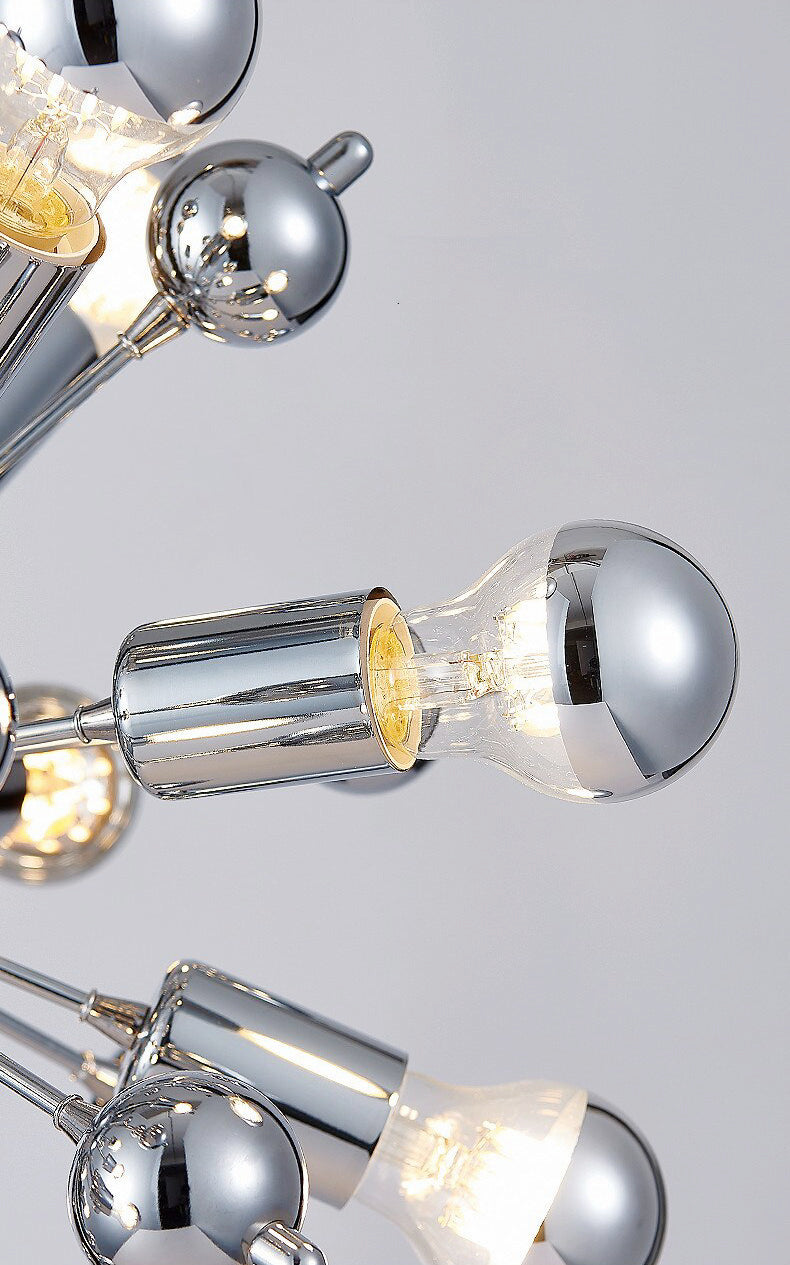 Retro Sputnik Chrome LED Chandelier