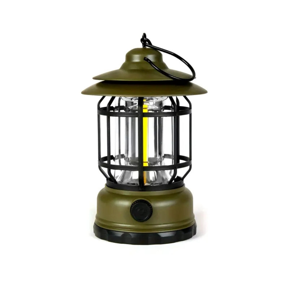 Retro Glow Camping Lantern Lamp Army Green