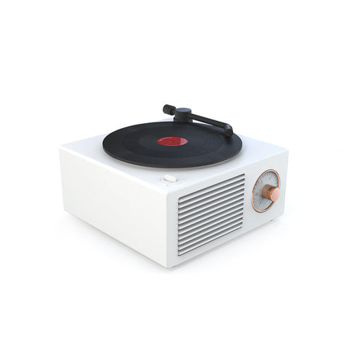 Aesthetic Retro Vinyl Speaker White