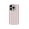 Retro Red & Blue Striped iPhone Case