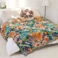 Jaguar Jungle Throw Blanket for Kids – Reversible Jacquard