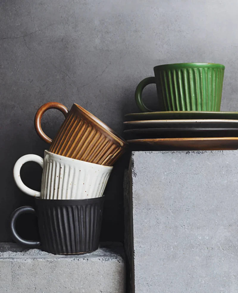 Ridgeway Artisan Ceramic Coffee Cup & Saucer Set
