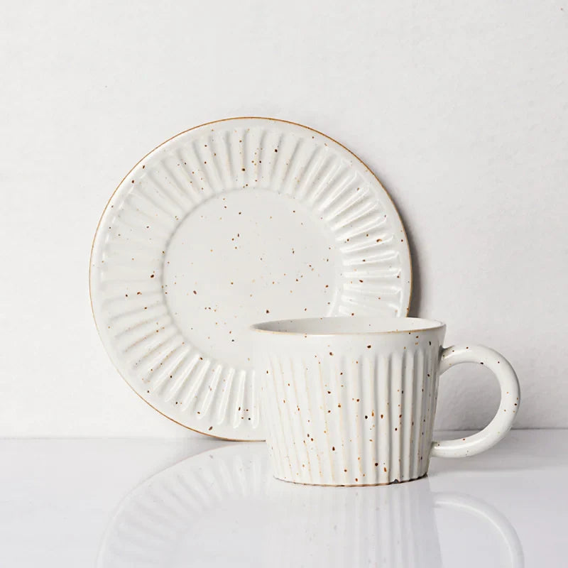 Ridgeway Artisan Ceramic Coffee Cup & Saucer Set White