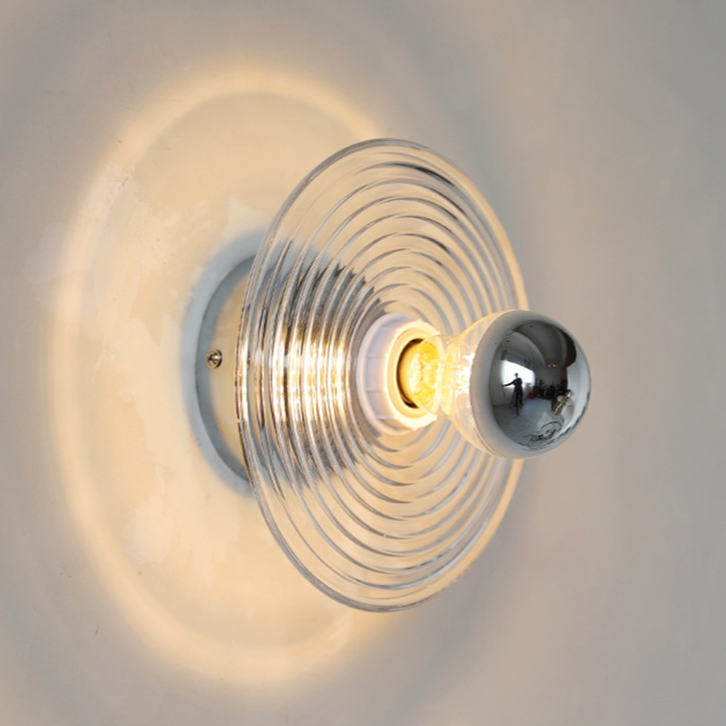 Rigged Colored Glass Disk Wall Lamp Transparent