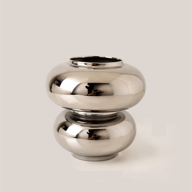Ring Dance Plated Ceramic Vases