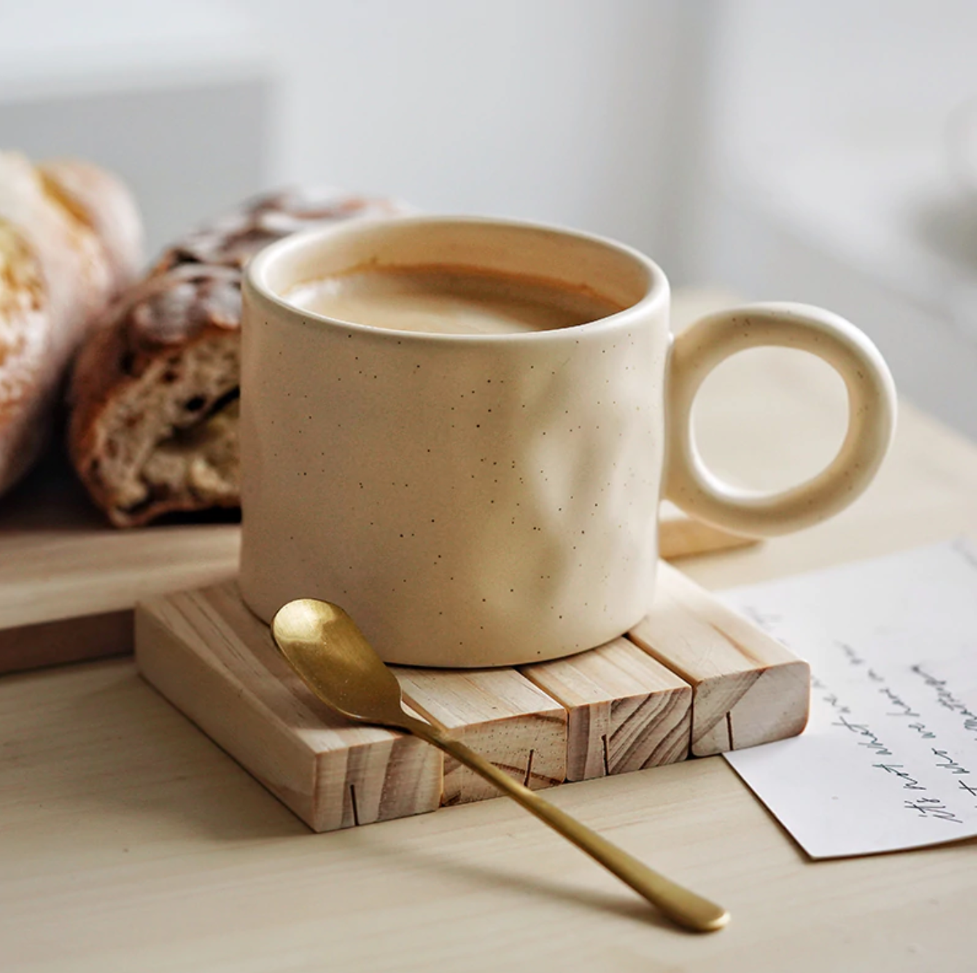 Ring Splash Ceramic Mug Cream