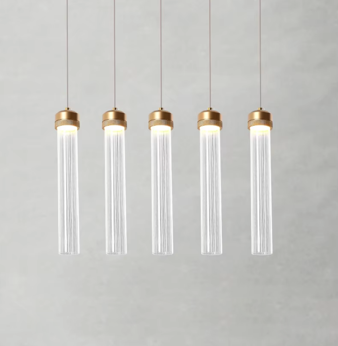 Ripple Drop Tube LED Pendant & Chandelier Light