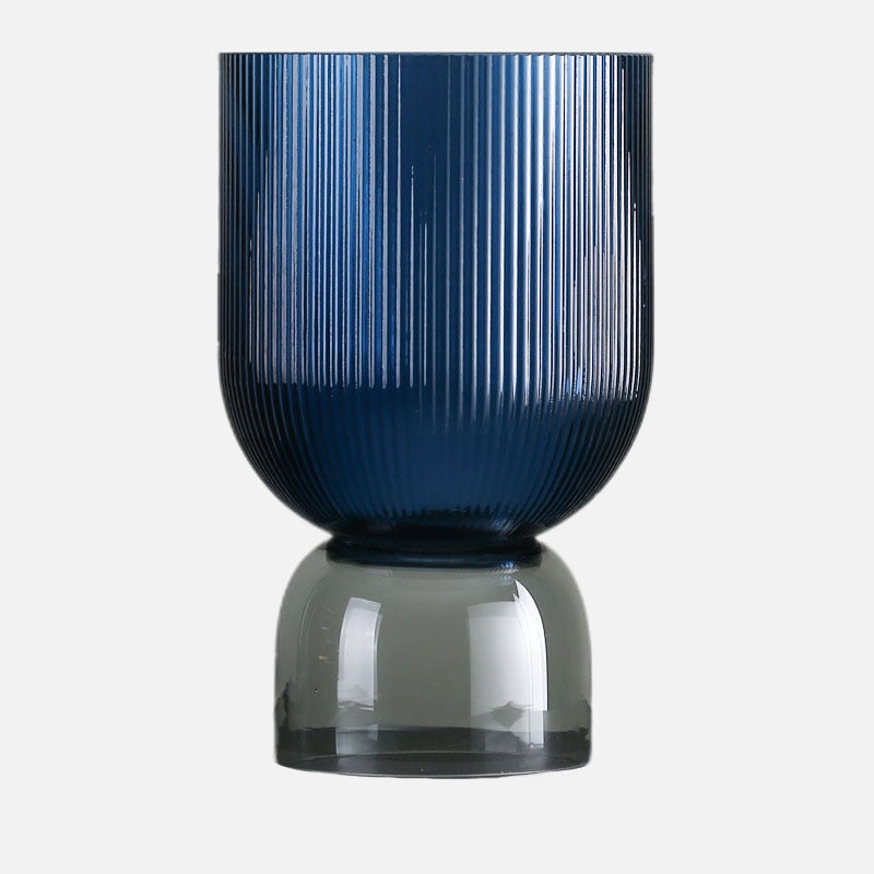 Ripple Glass Bowl & Vase Blue Tall