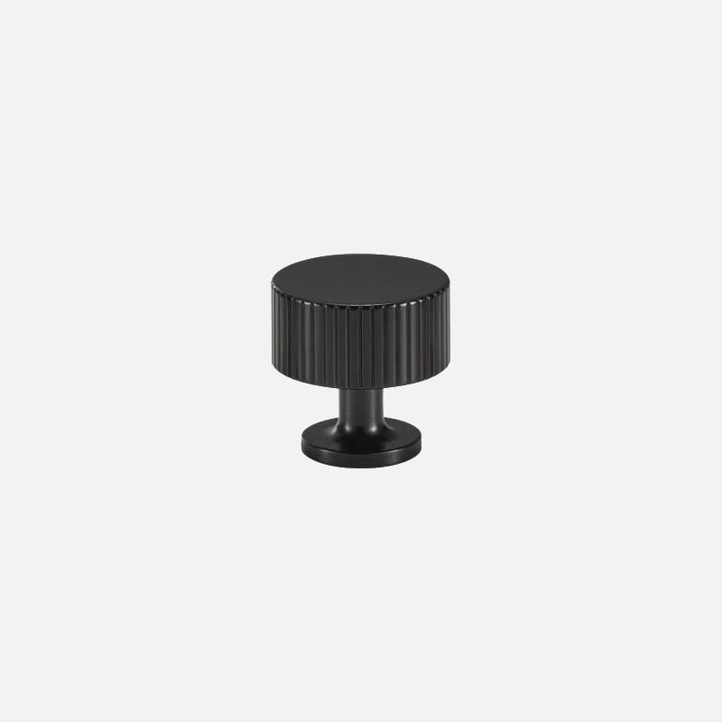 Ripple Texture Brass Knob Black Small