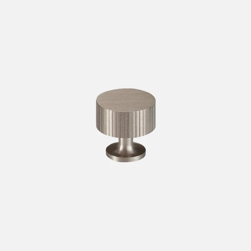 Ripple Texture Brass Knob Silver Small