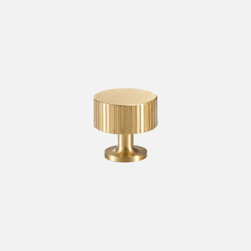 Ripple Texture Brass Knob Gold Small