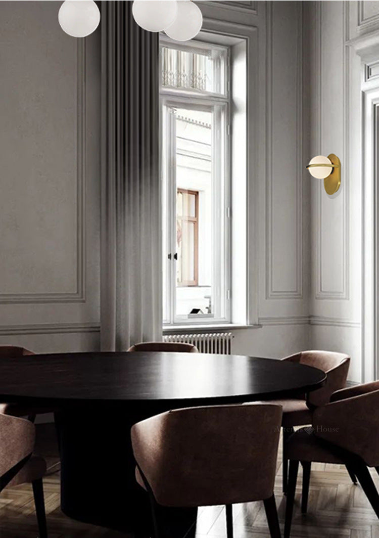 Rise Orb & Brass Modern Wall Lamp