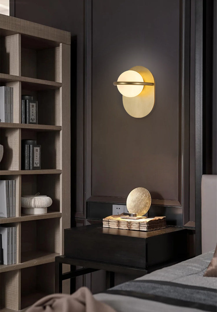 Rise Orb & Brass Modern Wall Lamp