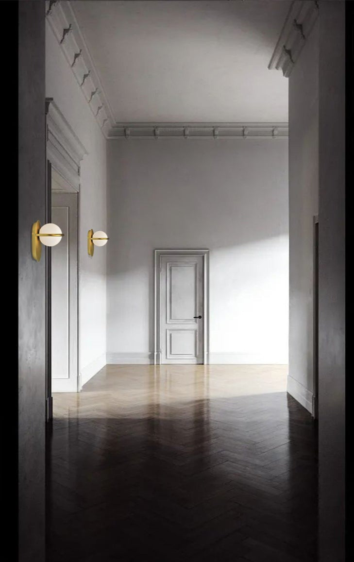 Rise Orb & Brass Modern Wall Lamp