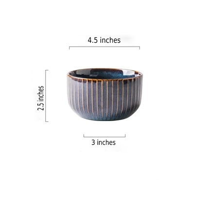River Blue Ceramic Porcelain Dinnerware Rice Bowl