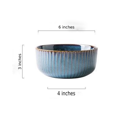 River Blue Ceramic Porcelain Dinnerware Noodle Bowl