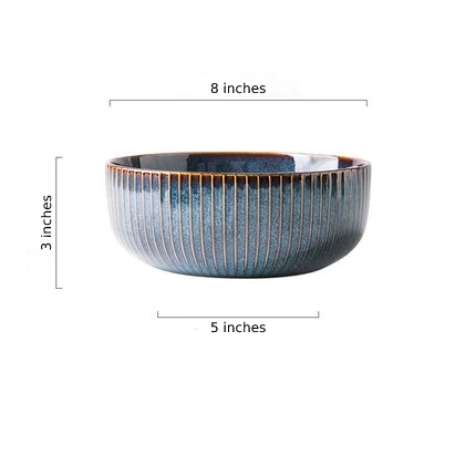River Blue Ceramic Porcelain Dinnerware Big Bowl