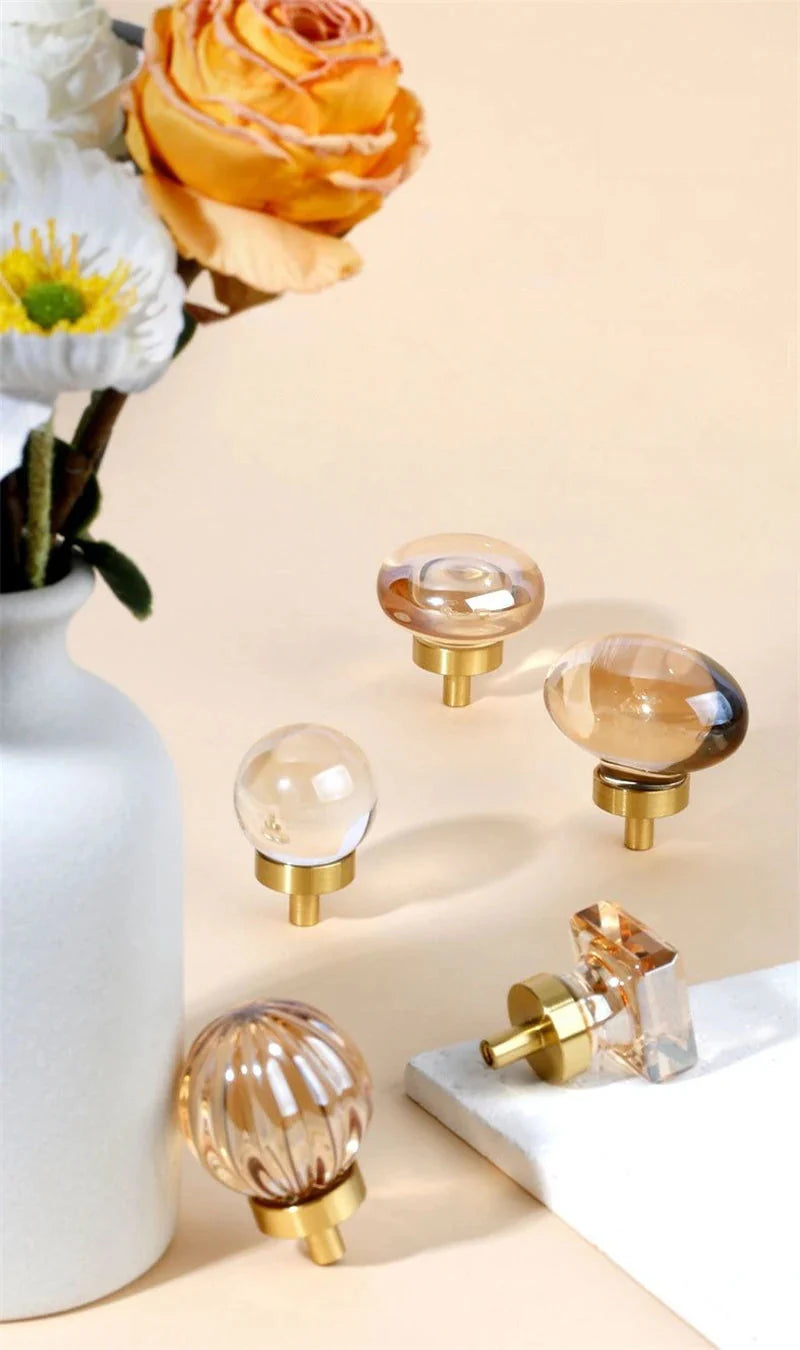 Rocco Crystal & Brass Knobs