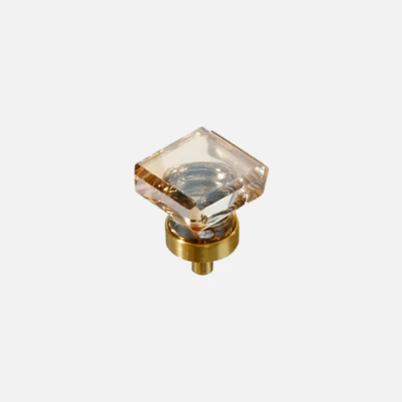 Rocco Crystal & Brass Knobs Square