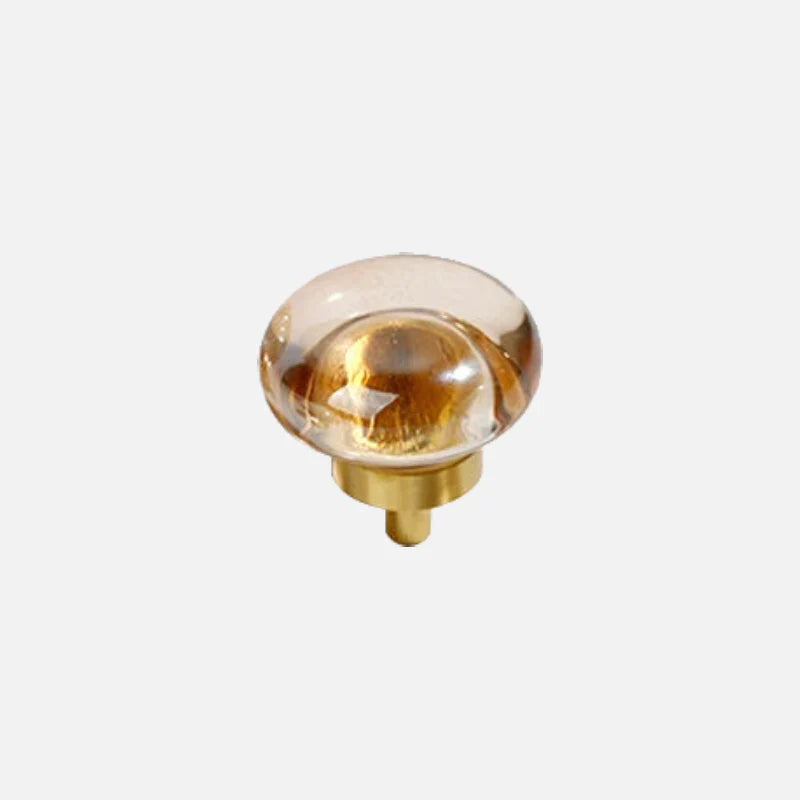 Rocco Crystal & Brass Knobs Flat Round