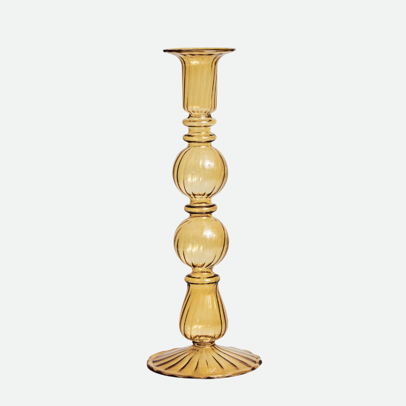 Rocco Vintage Glass Candle Holder Collection Yellow Classic