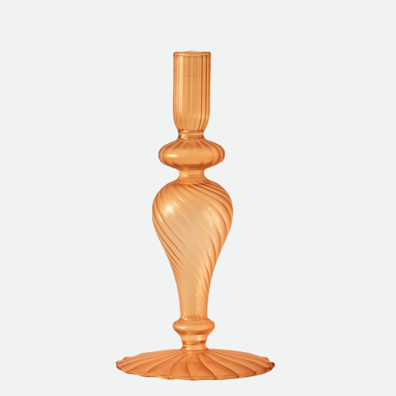 Rocco Vintage Glass Candle Holder Collection Orange Frosted