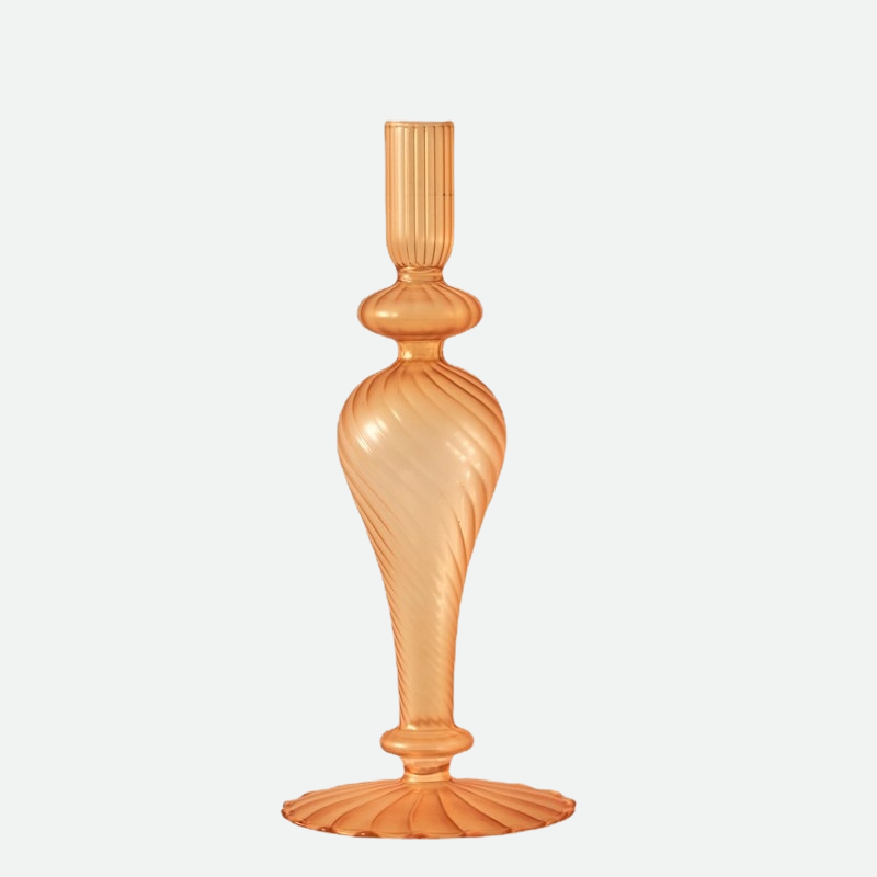 Rocco Vintage Glass Candle Holder Collection Orange Tall Frosted
