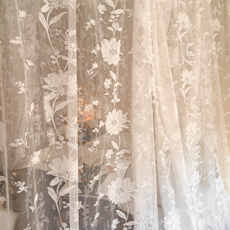 Romantic Floral Lace Bed Canopy Curtains