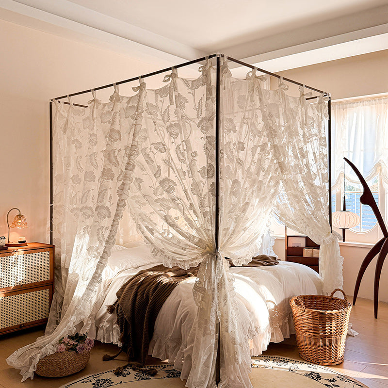 Romantic Vintage Lace Bed Canopy Curtains